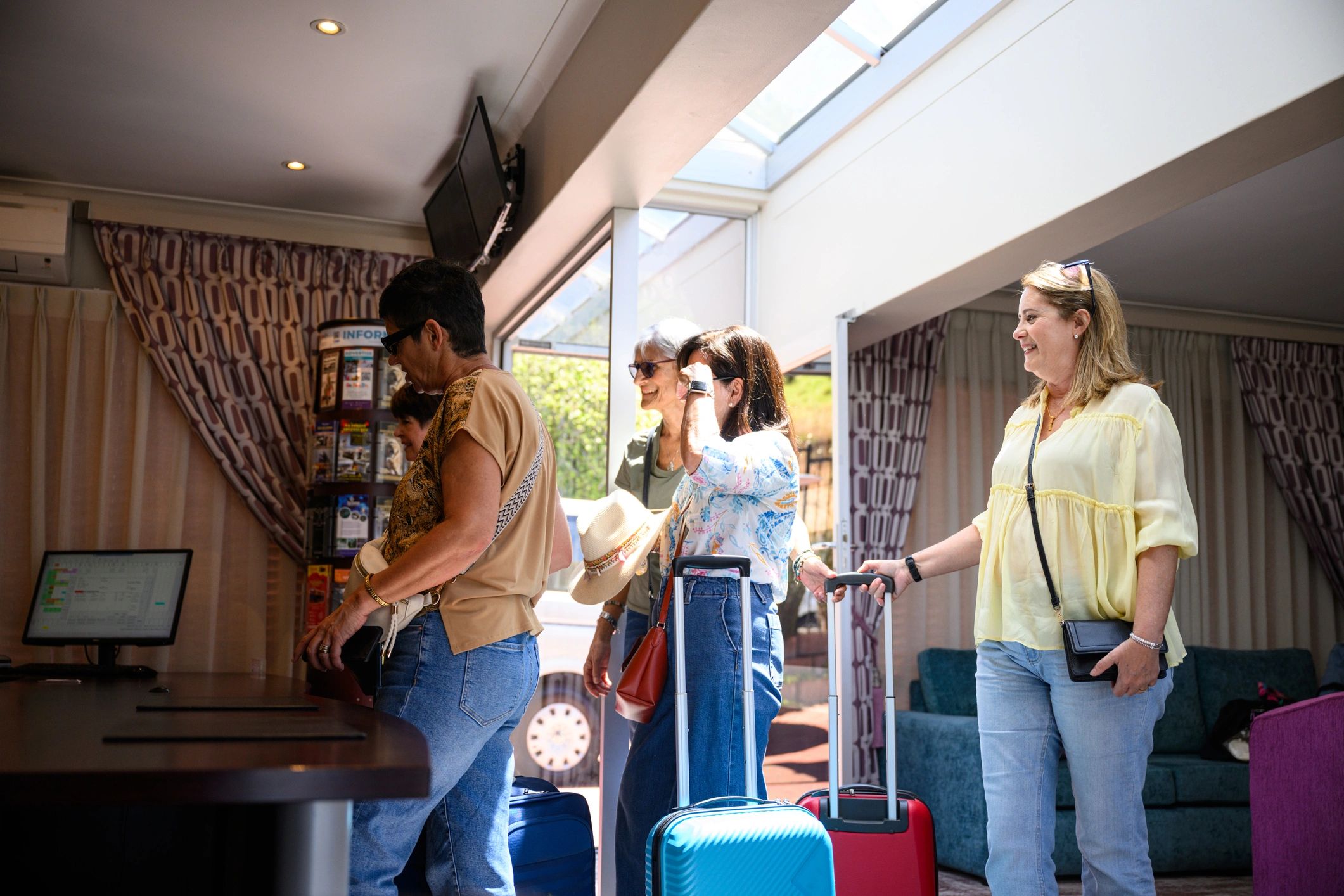 Family travelers at hotel